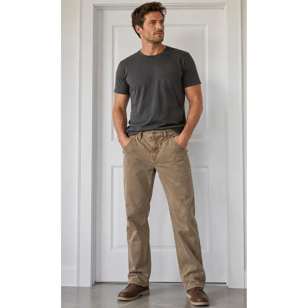 Signature by Levi Strauss & Co Mens Athletic Fit Khaki Pant 28x30 Tan Chino/jean